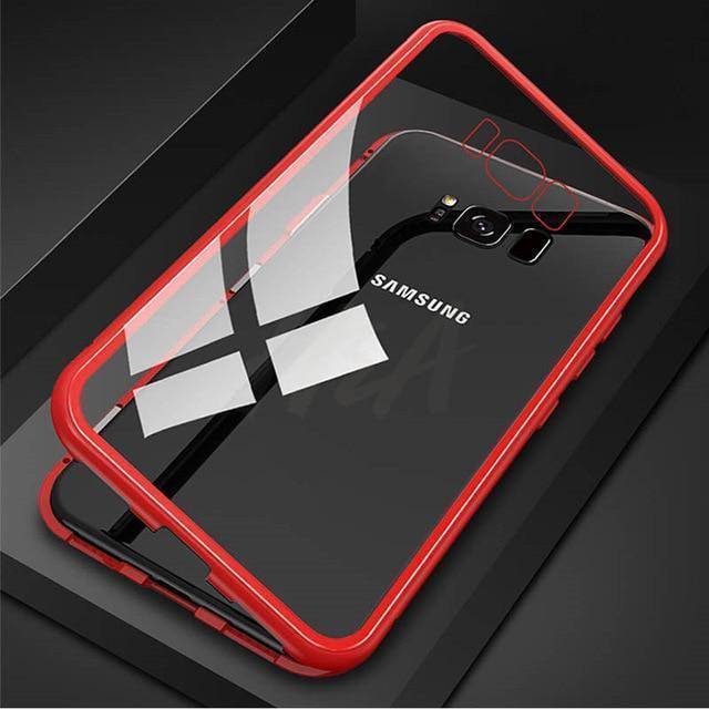 2019 New Magnetic Absorption Glass Cover Case for Samsung Galaxy S9 S8 Plus S7 Edge Note 9 8
