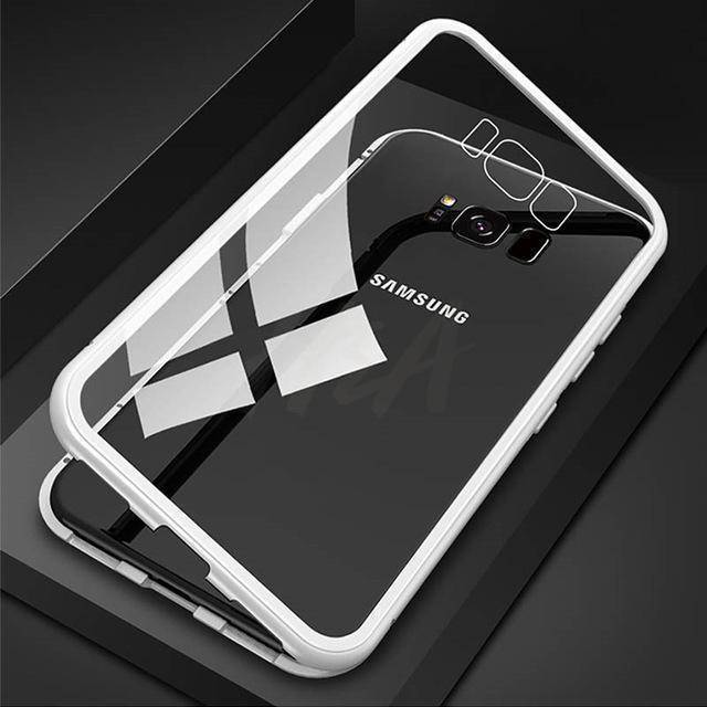 2019 New Magnetic Absorption Glass Cover Case for Samsung Galaxy S9 S8 Plus S7 Edge Note 9 8
