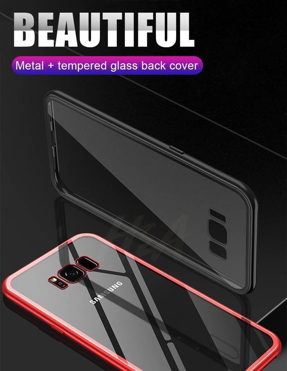 2019 New Magnetic Absorption Glass Cover Case for Samsung Galaxy S9 S8 Plus S7 Edge Note 9 8