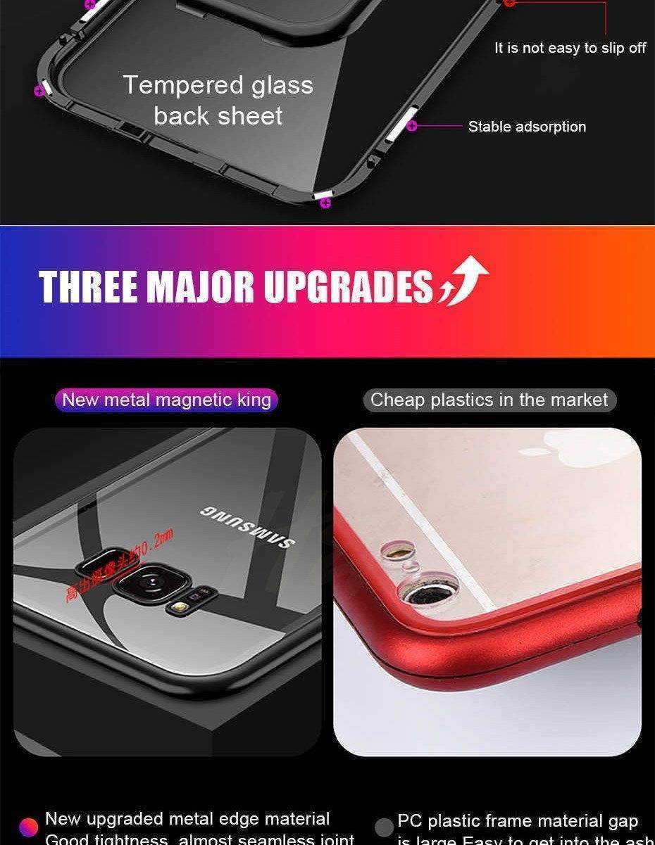 2019 New Magnetic Absorption Glass Cover Case for Samsung Galaxy S9 S8 Plus S7 Edge Note 9 8