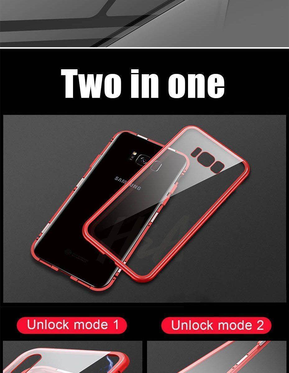 2019 New Magnetic Absorption Glass Cover Case for Samsung Galaxy S9 S8 Plus S7 Edge Note 9 8