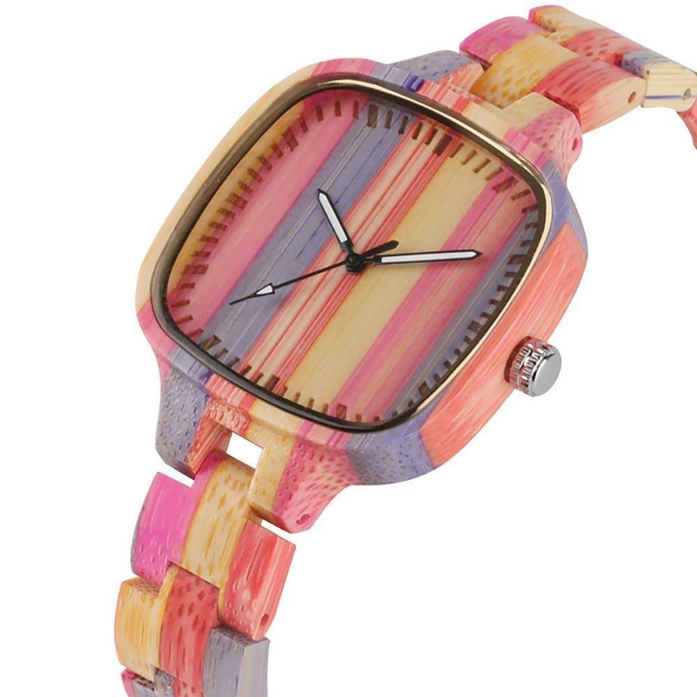 Colorful Bamboo Wooden Watch - Bracelet-style Wristwatch
