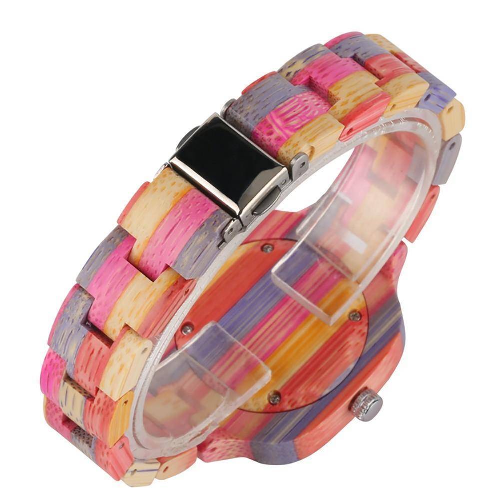 Colorful Bamboo Wooden Watch - Bracelet-style Wristwatch