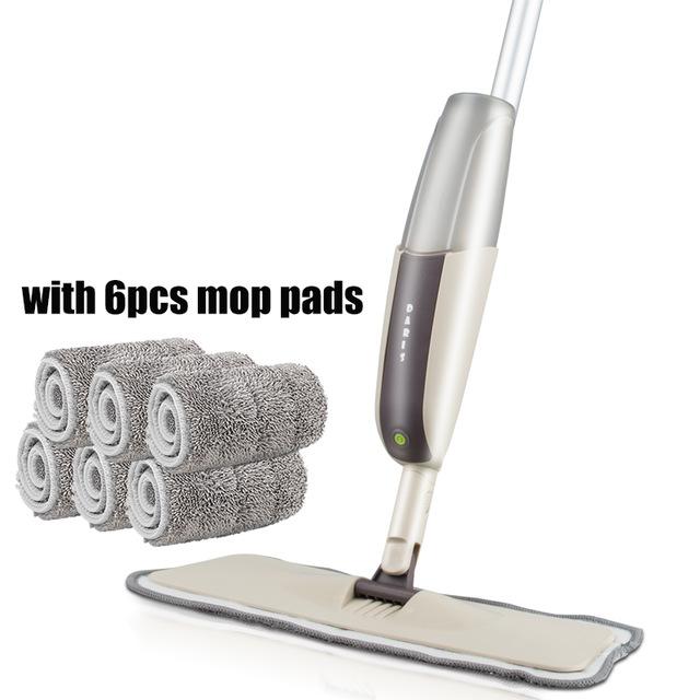 360 Degree Spray Floor Mop with Reusable Microfiber Pads