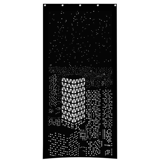 Modern Window Blinds Black City Night Light