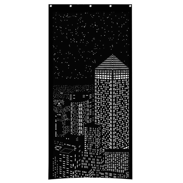 Modern Window Blinds Black City Night Light