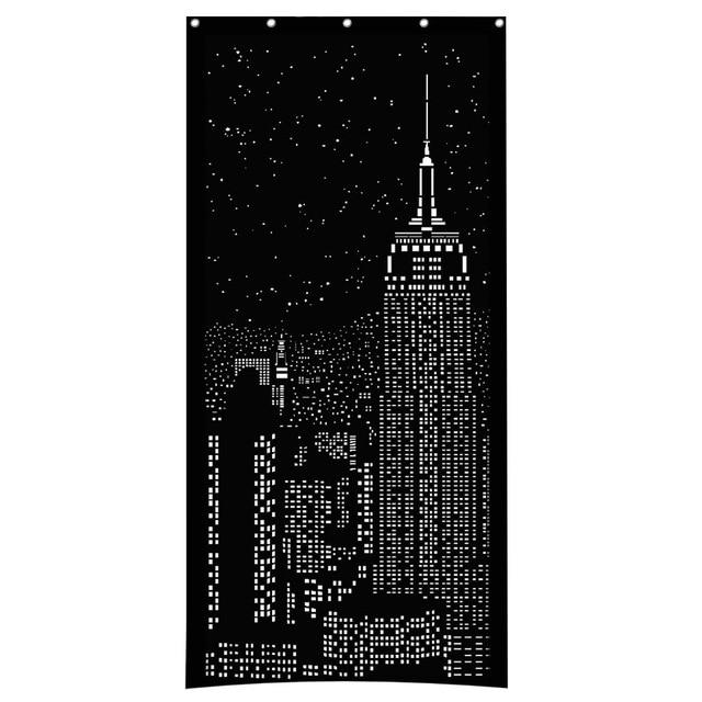 Modern Window Blinds Black City Night Light