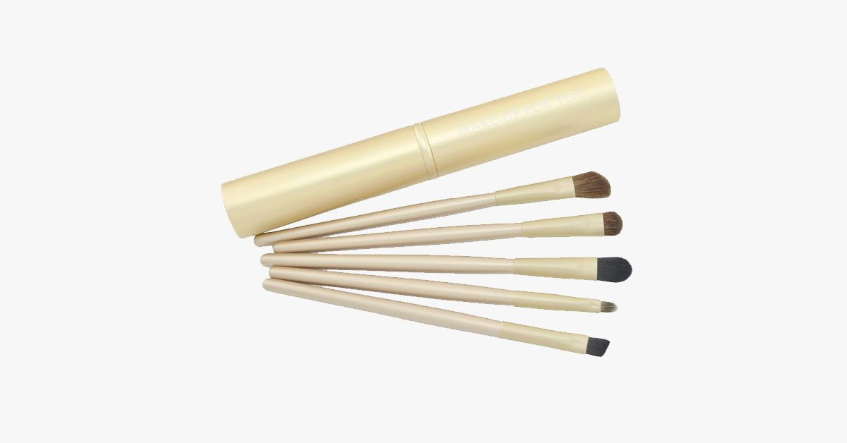 5 Piece Professional Eyeshadow Brush SetWhich Blends Eyeshadow Perfectly - Soft Bristles Gives You Professional Results!