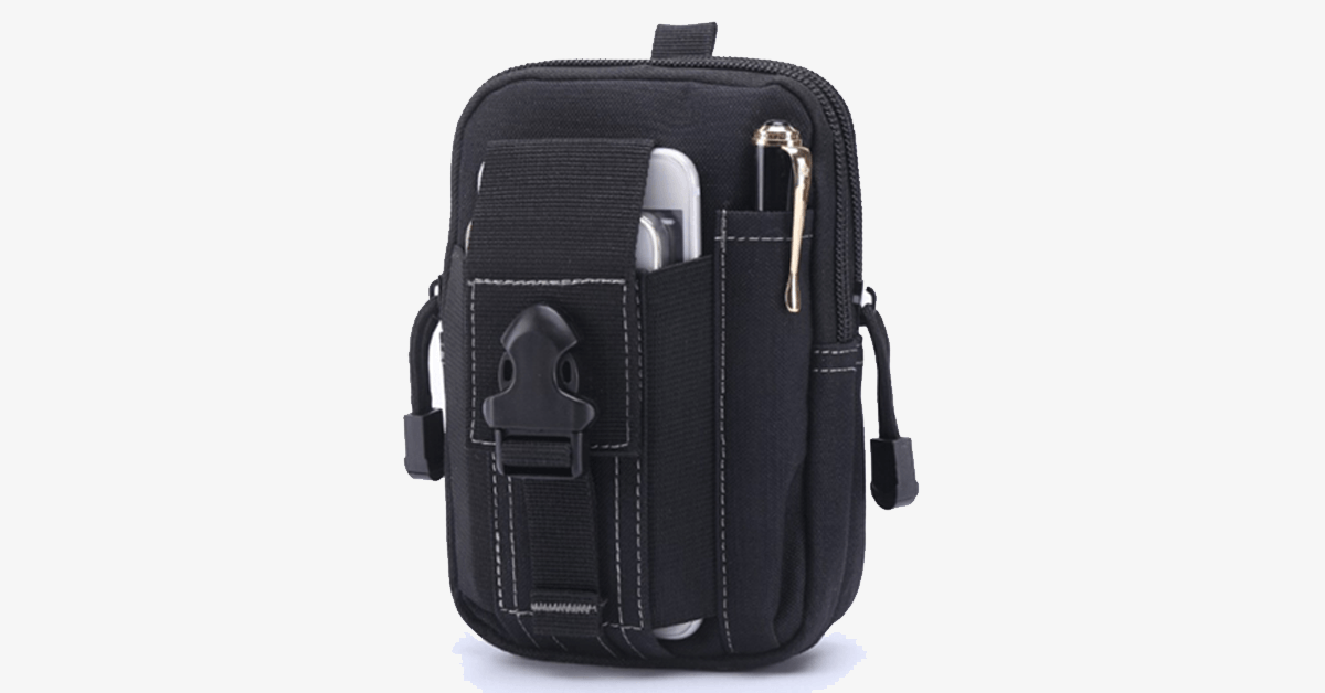 Military Waist Pack - Made up of Nylon - Waterproof Design - Zipper Closure - Attach with Belt  - Travel Gear - Outdoor - Available in 3 colors