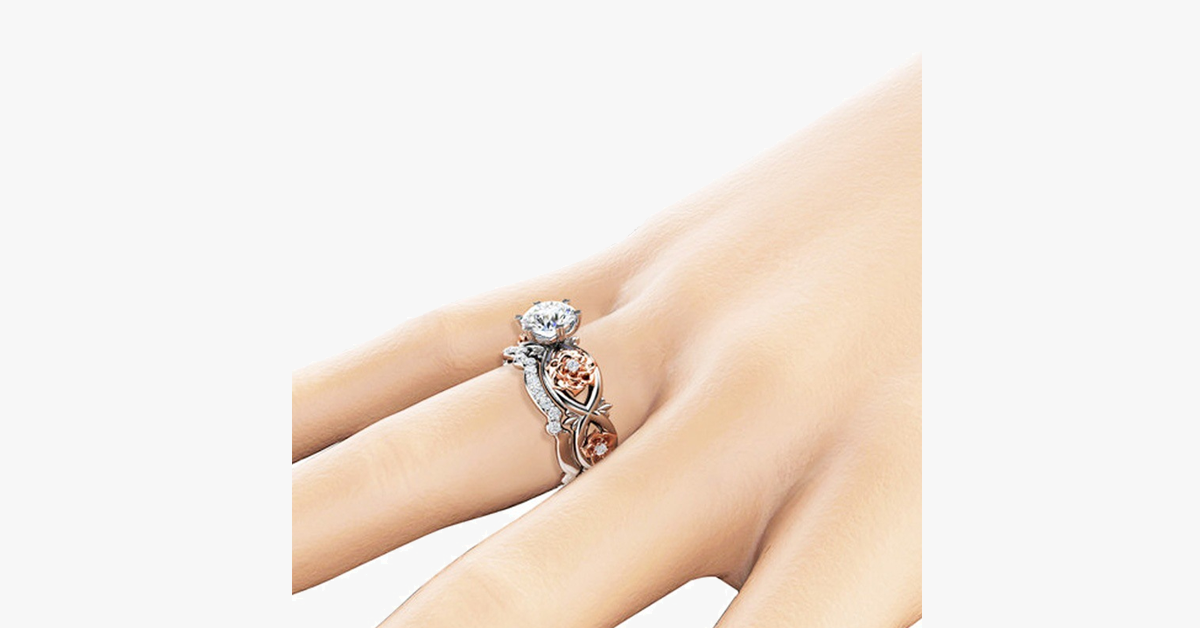 Floral Carved Crystal Ring 6