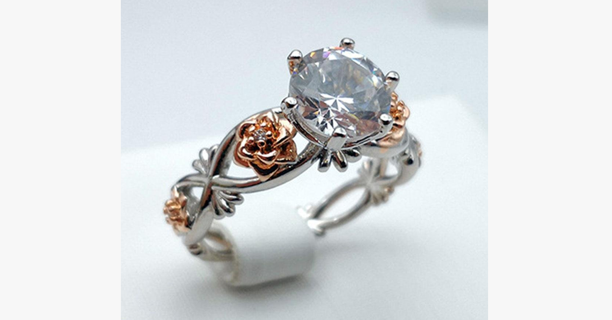Floral Carved Crystal Ring 6