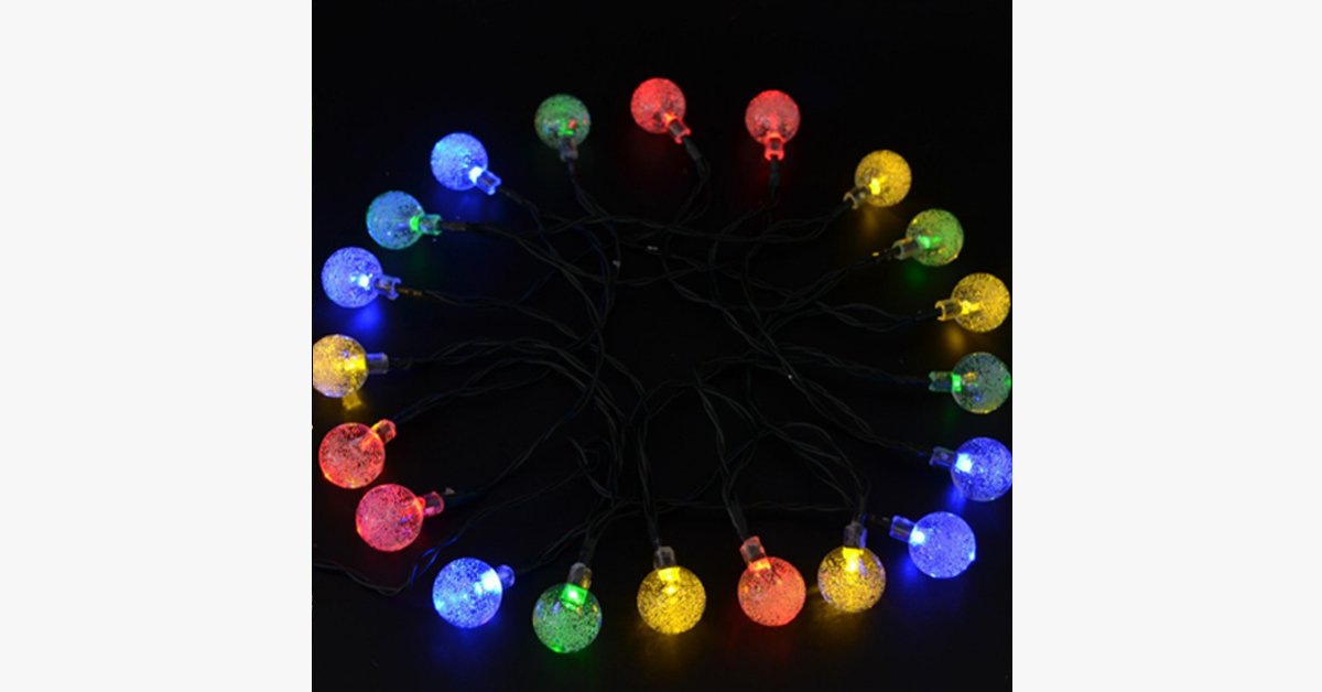 Crystal Ball String Lights With Solar Powered LED - Decorate In Style!