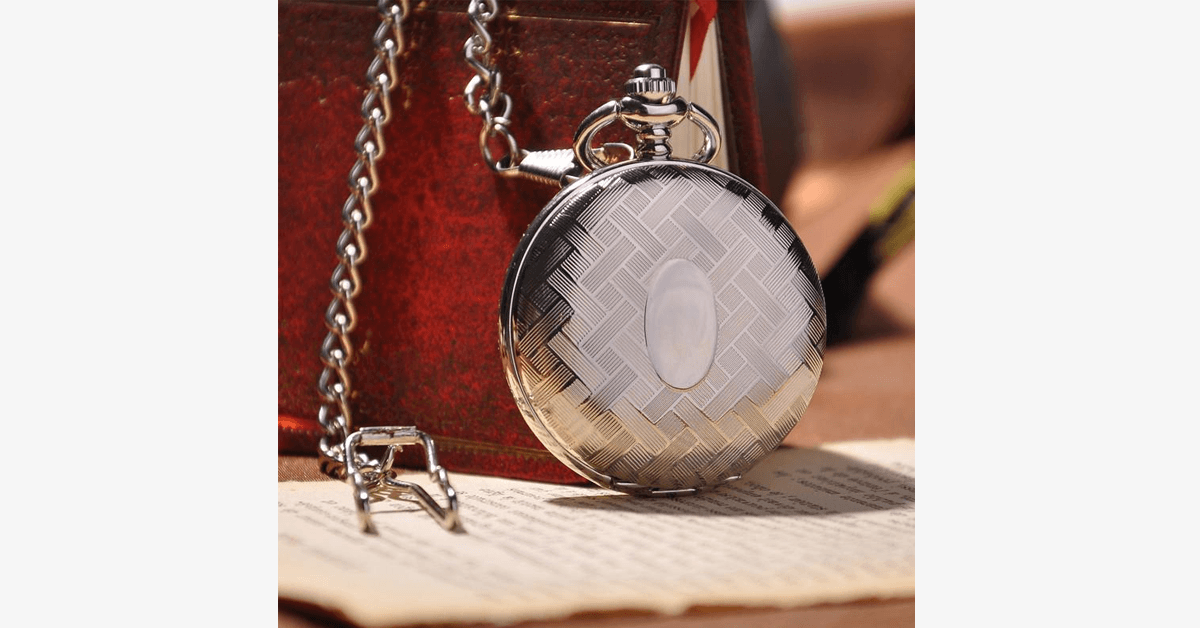 Silver Full Hunter Pocket Watch with Classic and Antique Look - Intricately Designed To Be Perfect Addition to Your Wardrobe