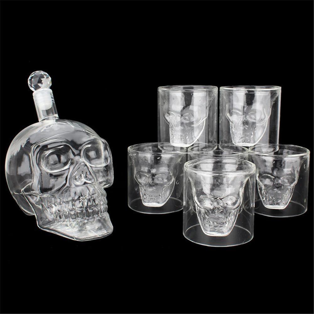 Skull Glass Set Decanter and Glasses
