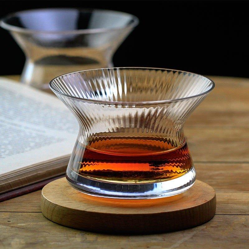 Spinning Mirror Glass - Revolving Whiskey Drink Glass
