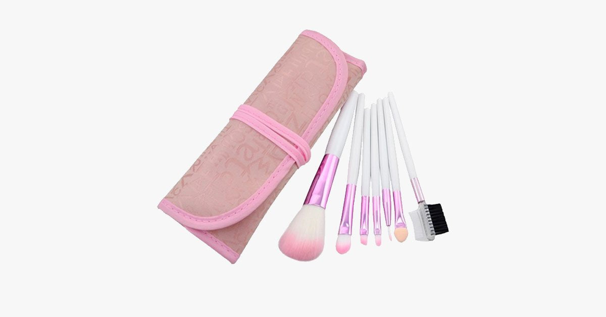 7 Piece Pink Brush Set – Makeup Brushes For a Flawless Look
