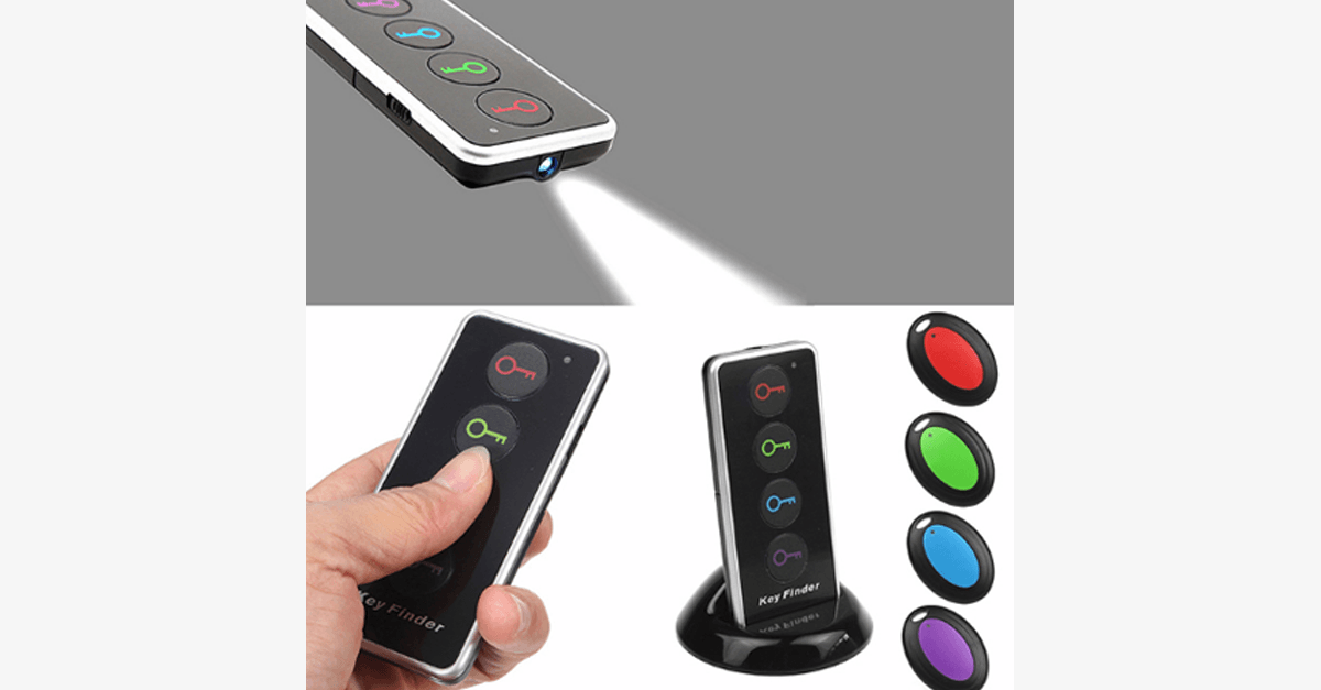Anti-Lost Transmitter for Keys and Wallet with 4-In-1 LED Wireless Remote