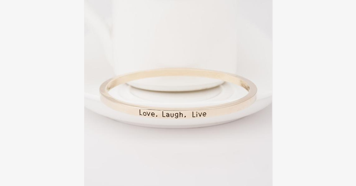 Love Laugh Live Engraved Bangle