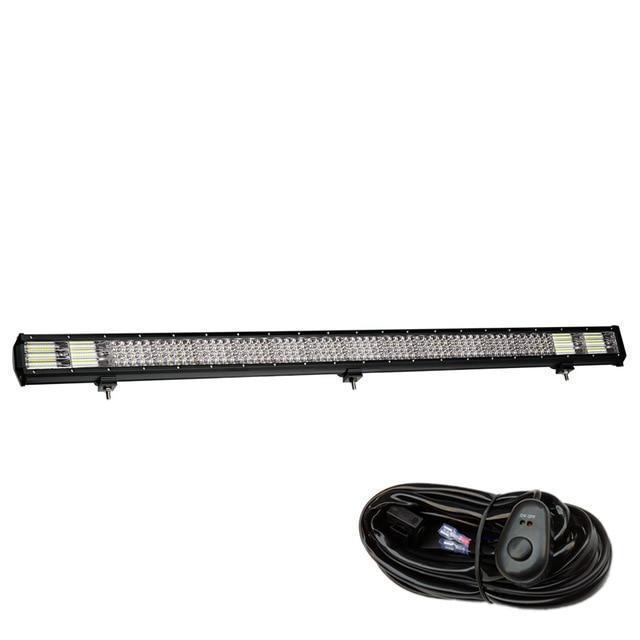 Bumper Grill Offroad LED Light Bar W/Rocker Switch Wiring Harness Tube Clamps
