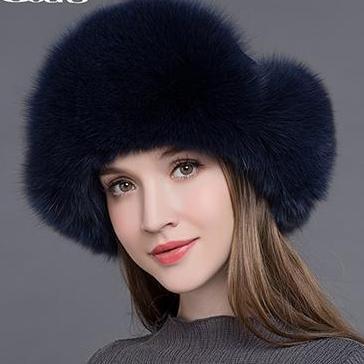New Arrival Women Natural Raccoon Fox Fur Winter Thick Warm Bomber Hat