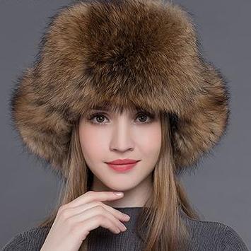 New Arrival Women Natural Raccoon Fox Fur Winter Thick Warm Bomber Hat