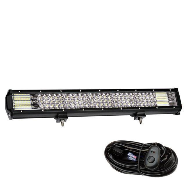 Bumper Grill Offroad LED Light Bar W/Rocker Switch Wiring Harness Tube Clamps