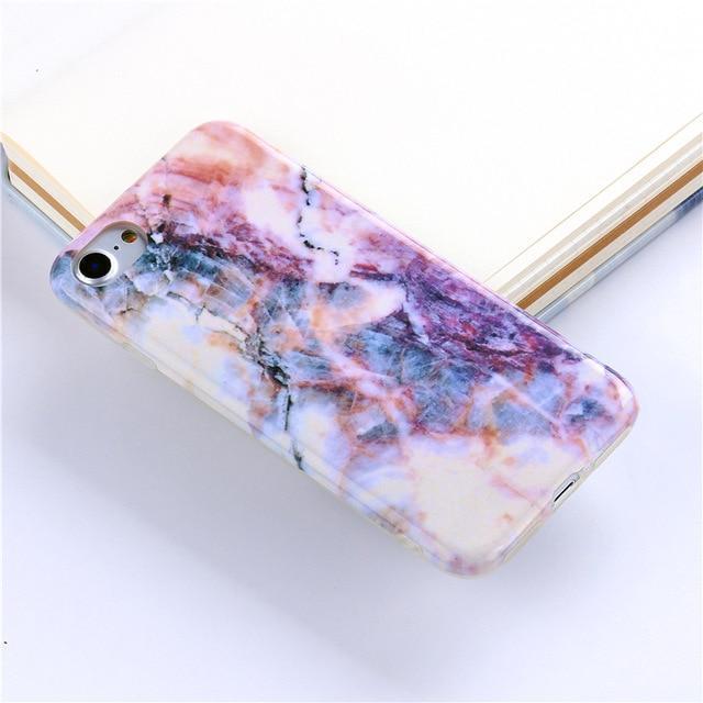 New Luxury Glossy Marble Veins Phone Case For iPhone Cover