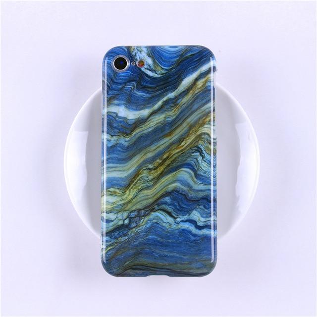 New Luxury Glossy Marble Veins Phone Case For iPhone Cover