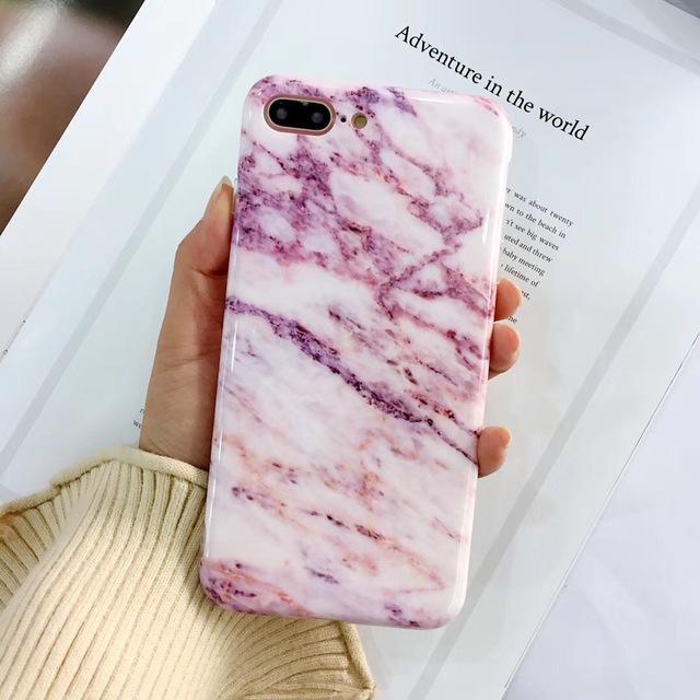 New Luxury Glossy Marble Veins Phone Case For iPhone Cover