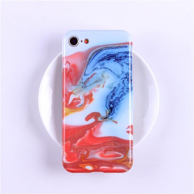New Luxury Glossy Marble Veins Phone Case For iPhone Cover