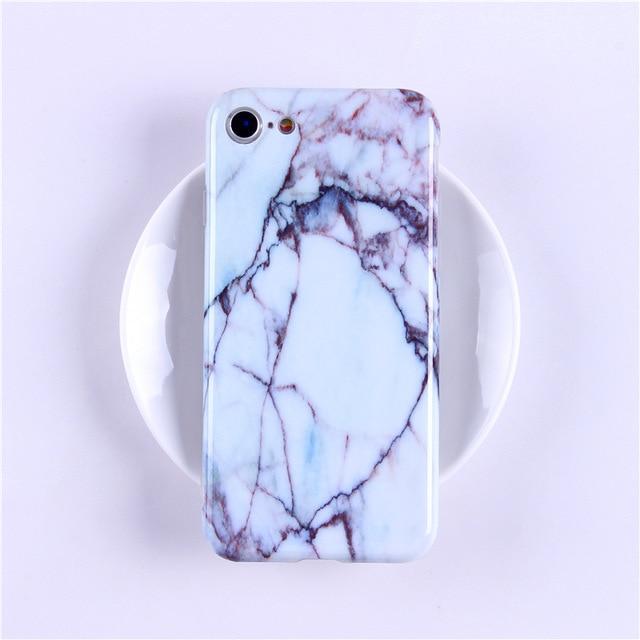 New Luxury Glossy Marble Veins Phone Case For iPhone Cover