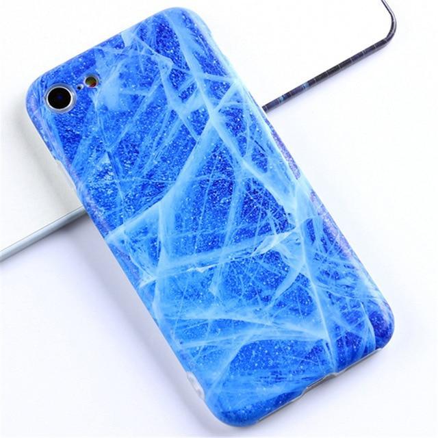 New Luxury Glossy Marble Veins Phone Case For iPhone Cover