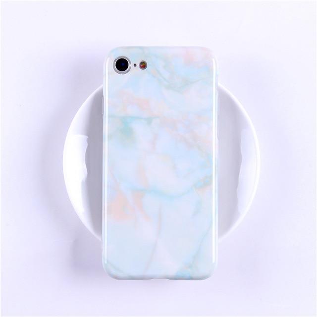 New Luxury Glossy Marble Veins Phone Case For iPhone Cover