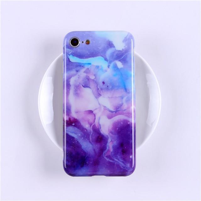 New Luxury Glossy Marble Veins Phone Case For iPhone Cover