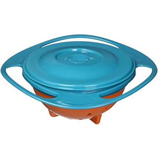360 Rotate Spill Proof Plastic Bowl