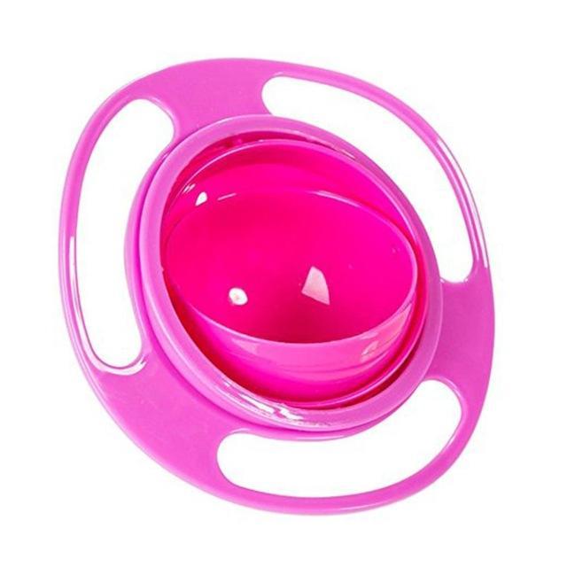 360 Rotate Spill Proof Plastic Bowl