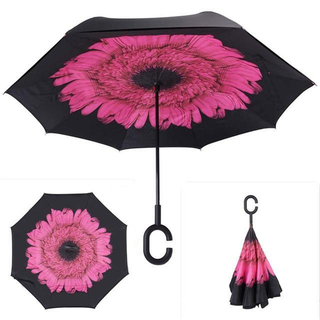 Windproof Reverse Folding Inverted Umbrella