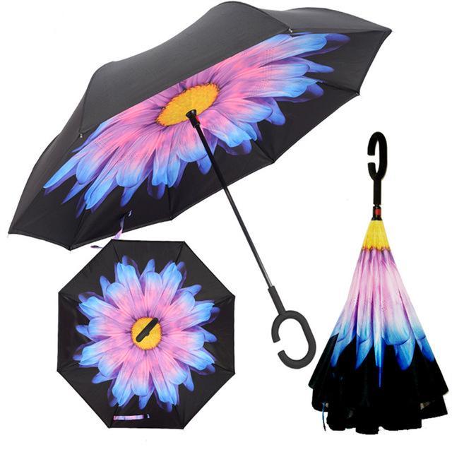 Windproof Reverse Folding Inverted Umbrella