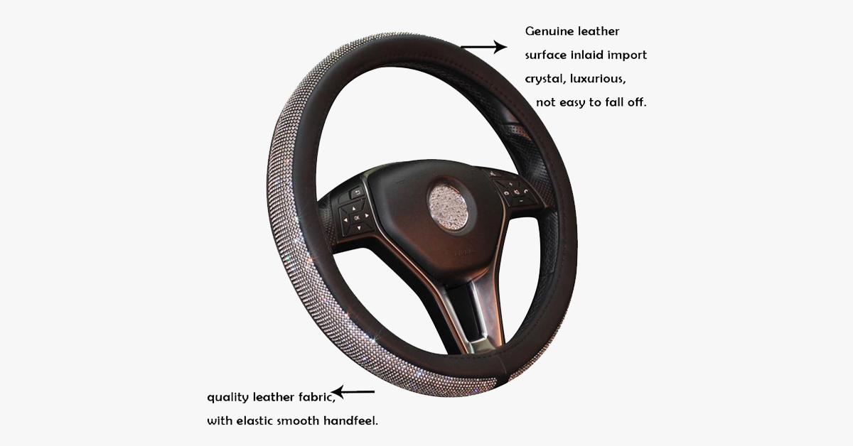 Swarovski Style Diamonds Steering Wheel Cover