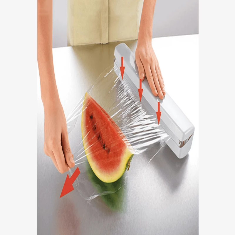 Food Wrapper Dispenser – Plastic, Foil, Parchment Paper, Cling Wrap Cutter