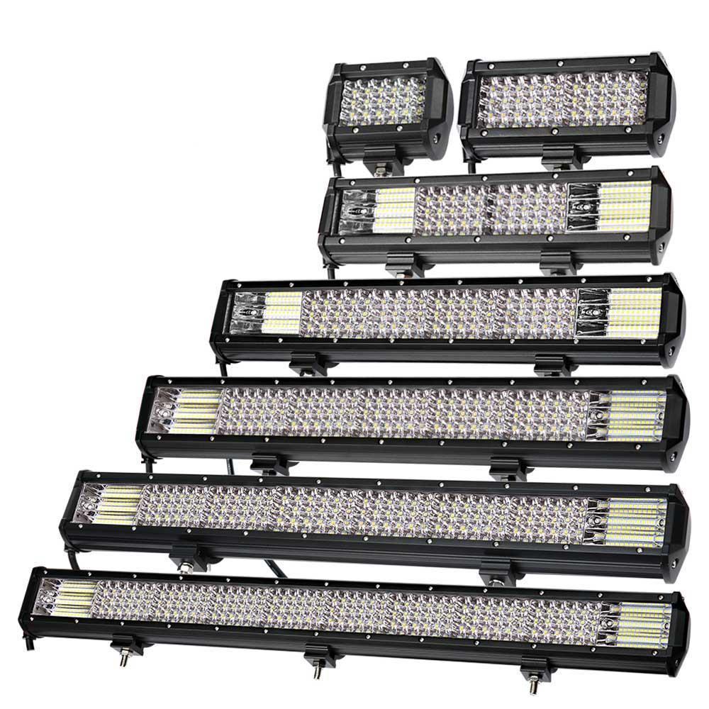 Bumper Grill Offroad LED Light Bar W/Rocker Switch Wiring Harness Tube Clamps