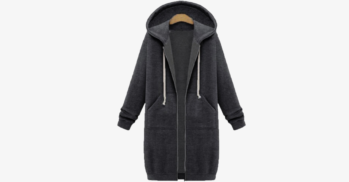 Women's Long Zip Sweatshirt Hoodie