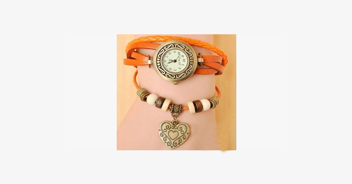 Heart Vintage Wrap Watch
