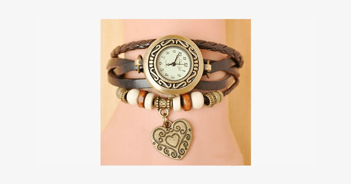 Heart Vintage Wrap Watch