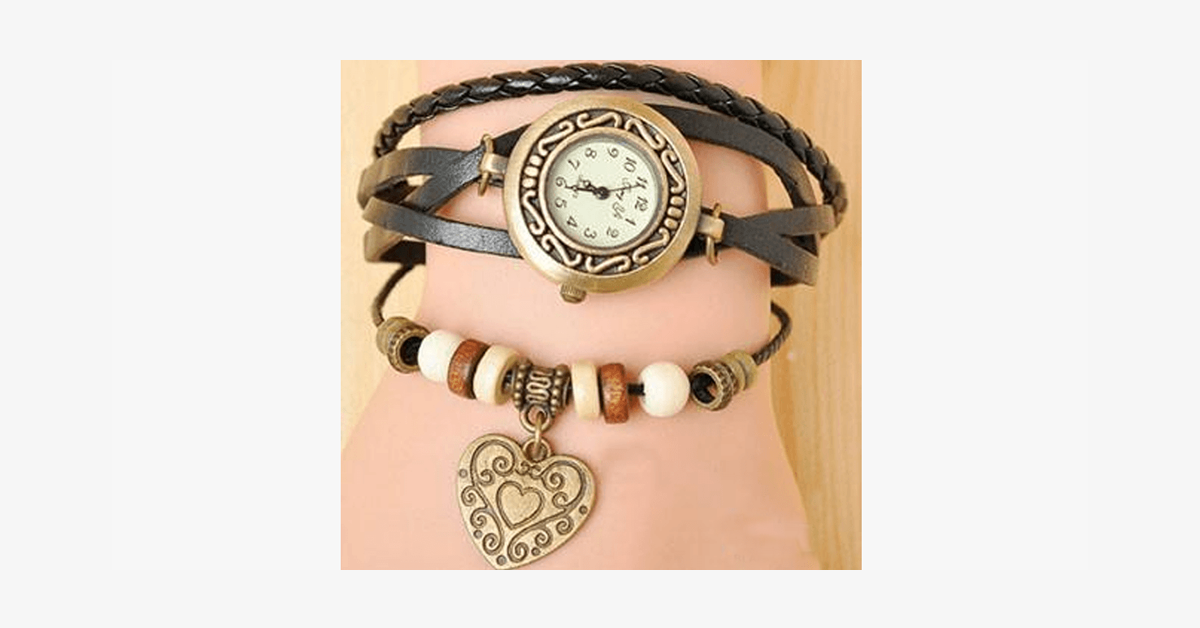 Heart Vintage Wrap Watch