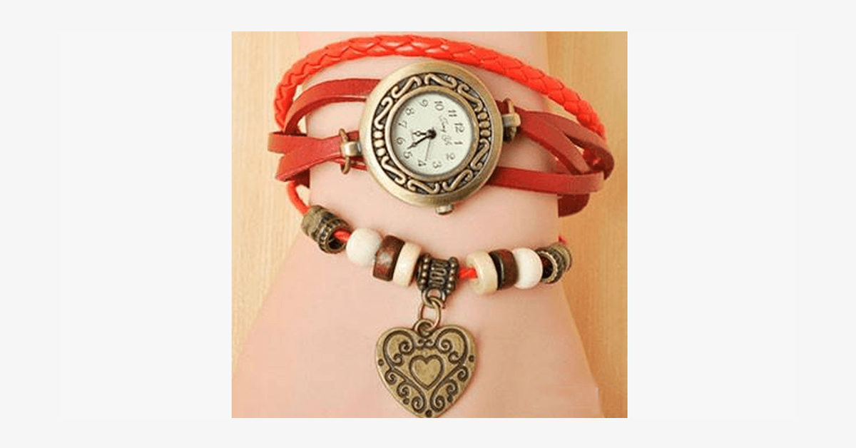 Heart Vintage Wrap Watch