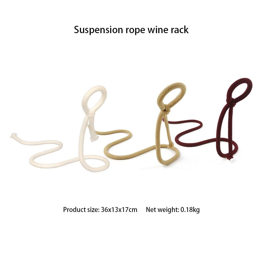 Zigzag Bottle Holder - Suspended Rope Wine Rack 
