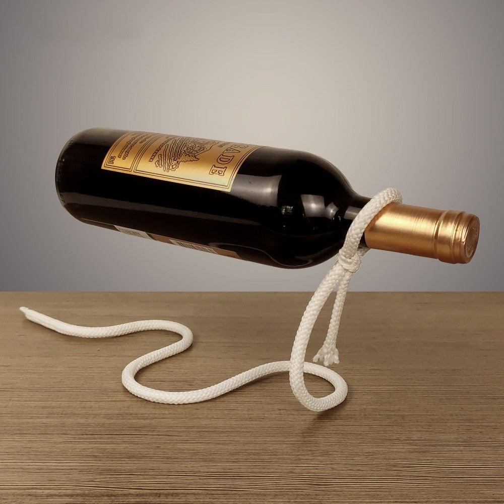 Zigzag Bottle Holder - Suspended Rope Wine Rack 