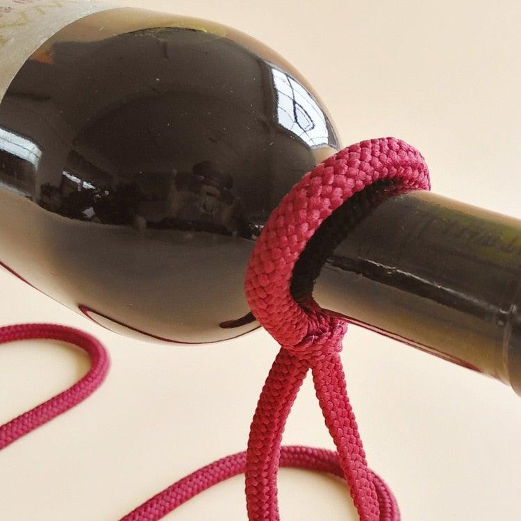 Zigzag Bottle Holder - Suspended Rope Wine Rack 